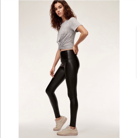 Wilfred Free Daria Vegan Leather Black Leggings - Picture 3 of 7